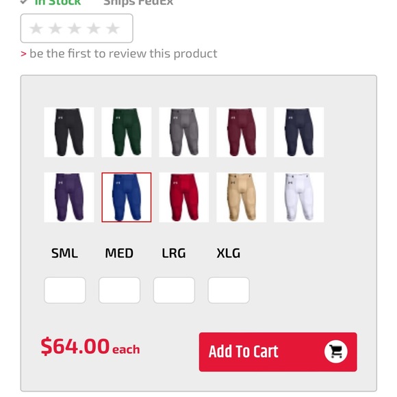 Under Armour NEW youth instinct football pants sz large royal blue - Picture 5 of 7